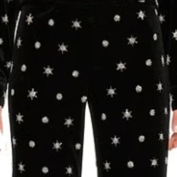 Chelsea & Violet Liliana Velvet Beaded Stars High Rise Flat Front Straight‎ Leg - Picture 2 of 9